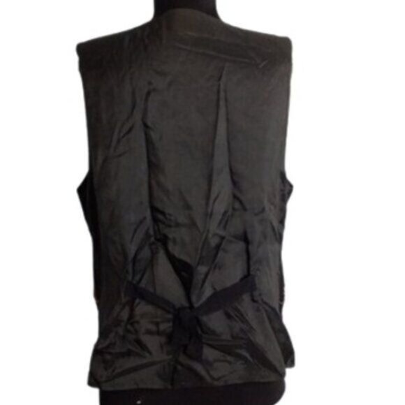 Vintage 90s Carole Little Size M PM Petite Vest Black Beaded Floral Embellished - Picture 9 of 14